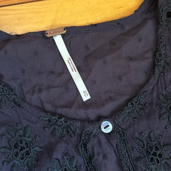 FREE PEOPLE XS Deep Plum Charlotte Tunic Modal Viscose Boho Mini Dress - Picture 8 of 11